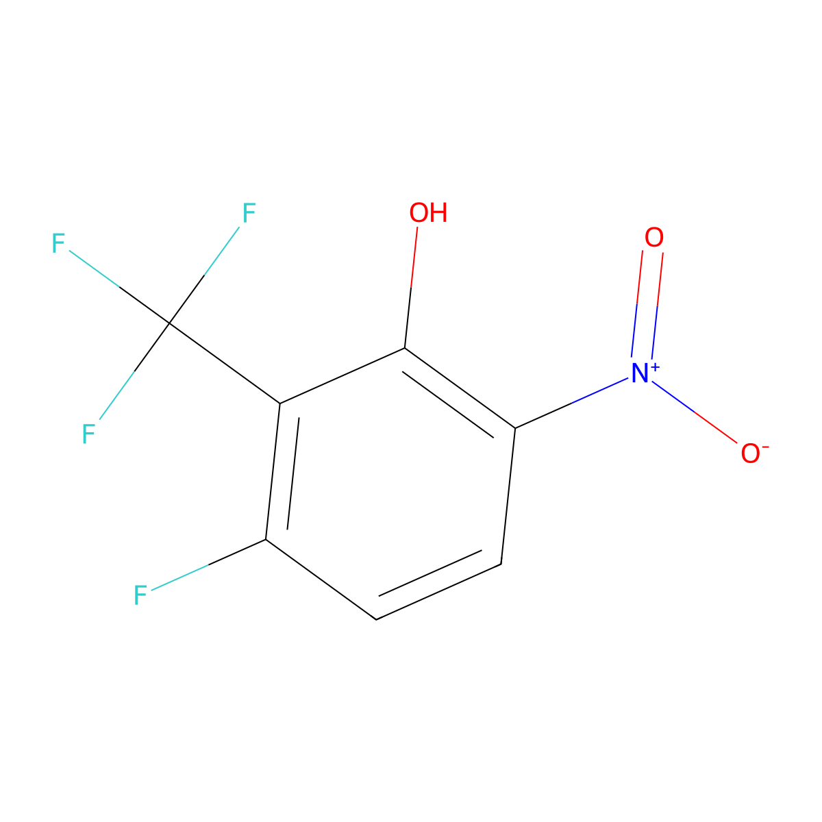3-Fluoro-6-nitro-2-(trifluoromethyl)phenol molecular structure, CAS 1440535-08-9