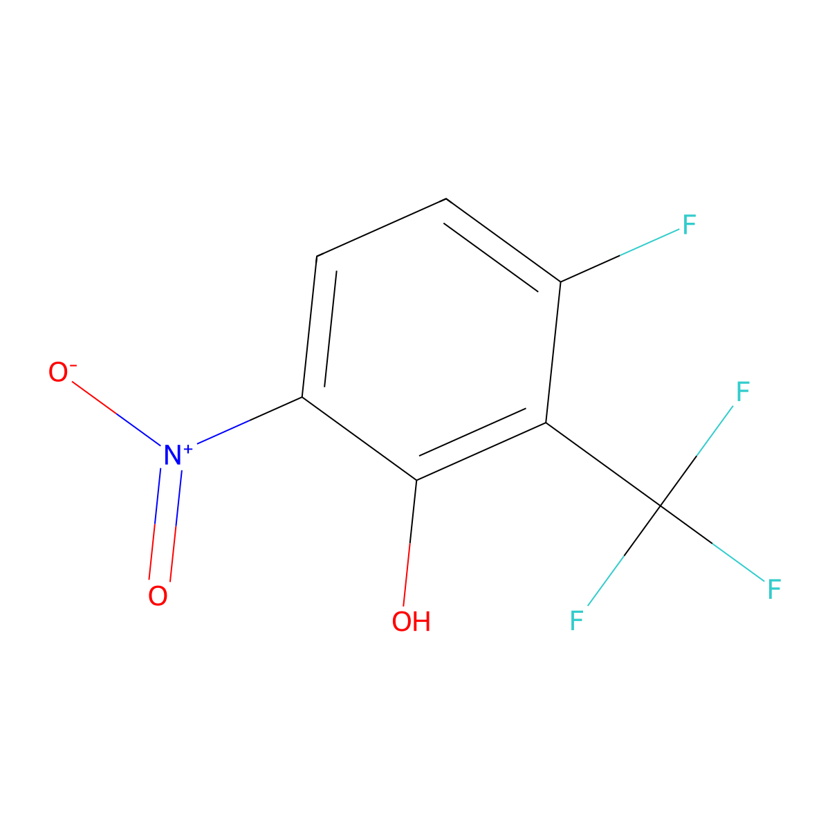 3-Fluoro-6-nitro-2-(trifluoromethyl)phenol molecular structure, CAS 1440535-08-9