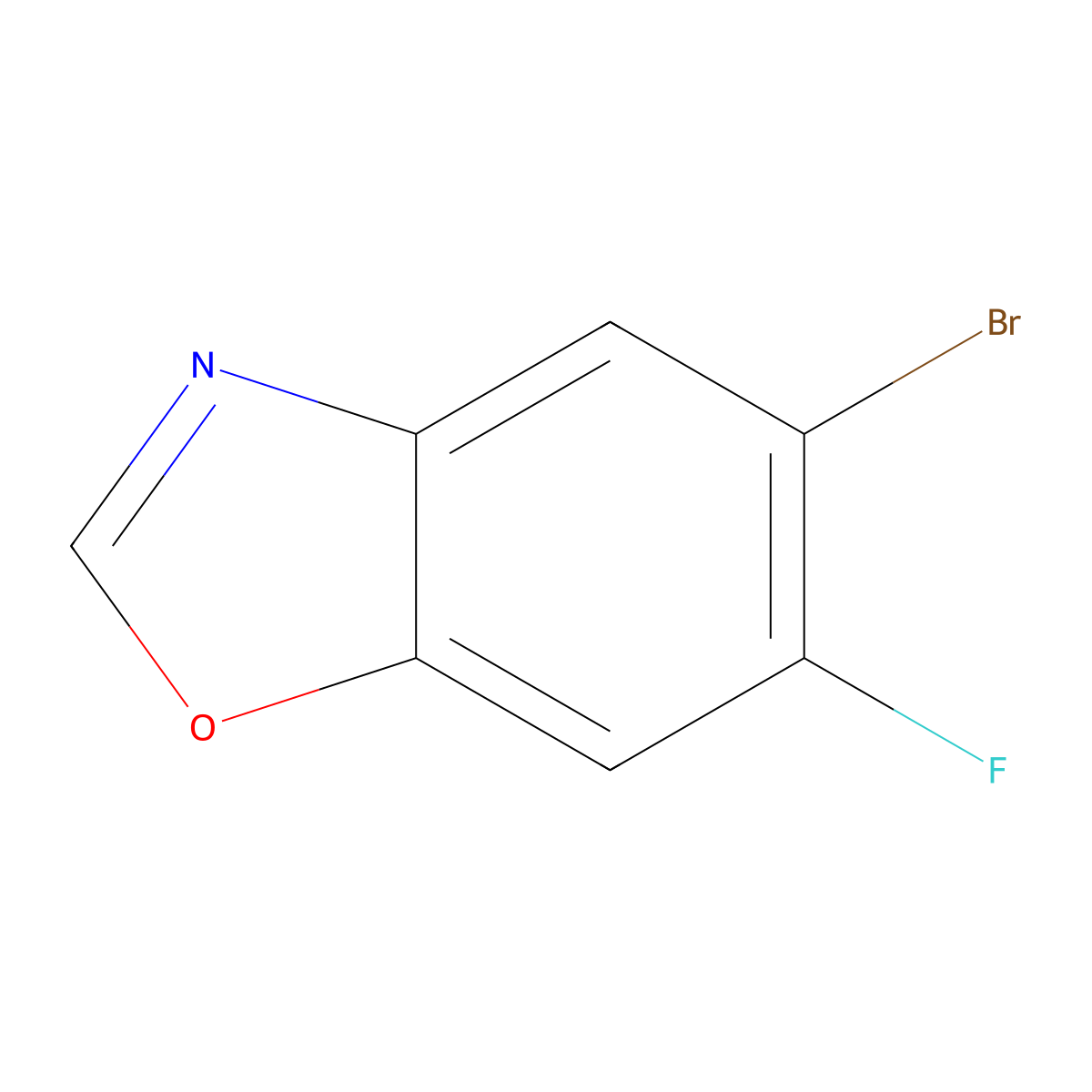 Benzoxazole, 5-bromo-6-fluoro- molecular structure, CAS 1440535-10-3