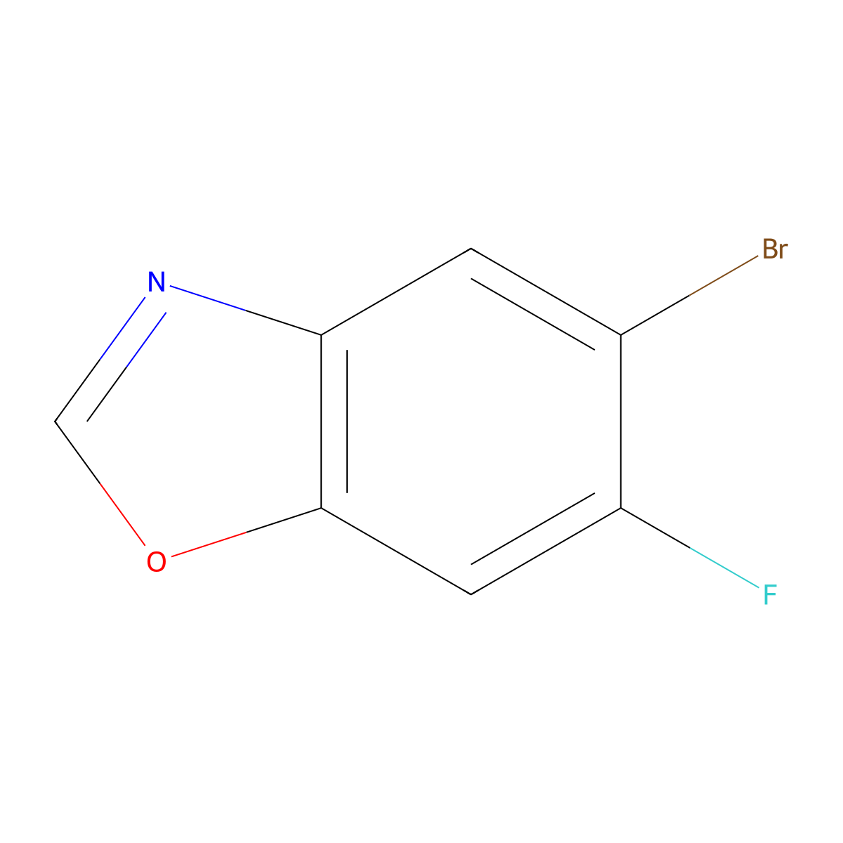 Benzoxazole, 5-bromo-6-fluoro- molecular structure, CAS 1440535-10-3