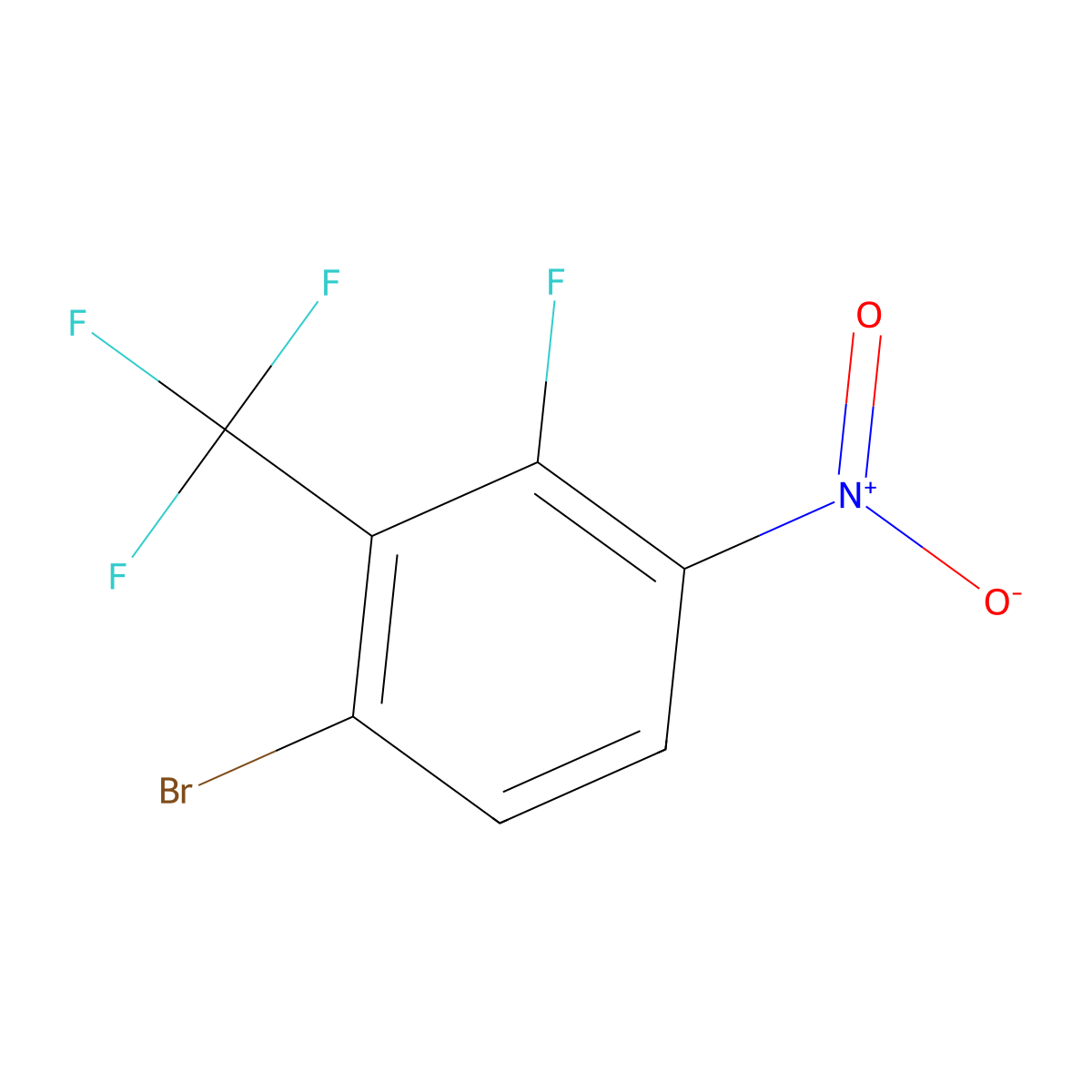 1-Bromo-3-fluoro-4-nitro-2-(trifluoromethyl)benzene molecular structure, CAS 1440535-12-5