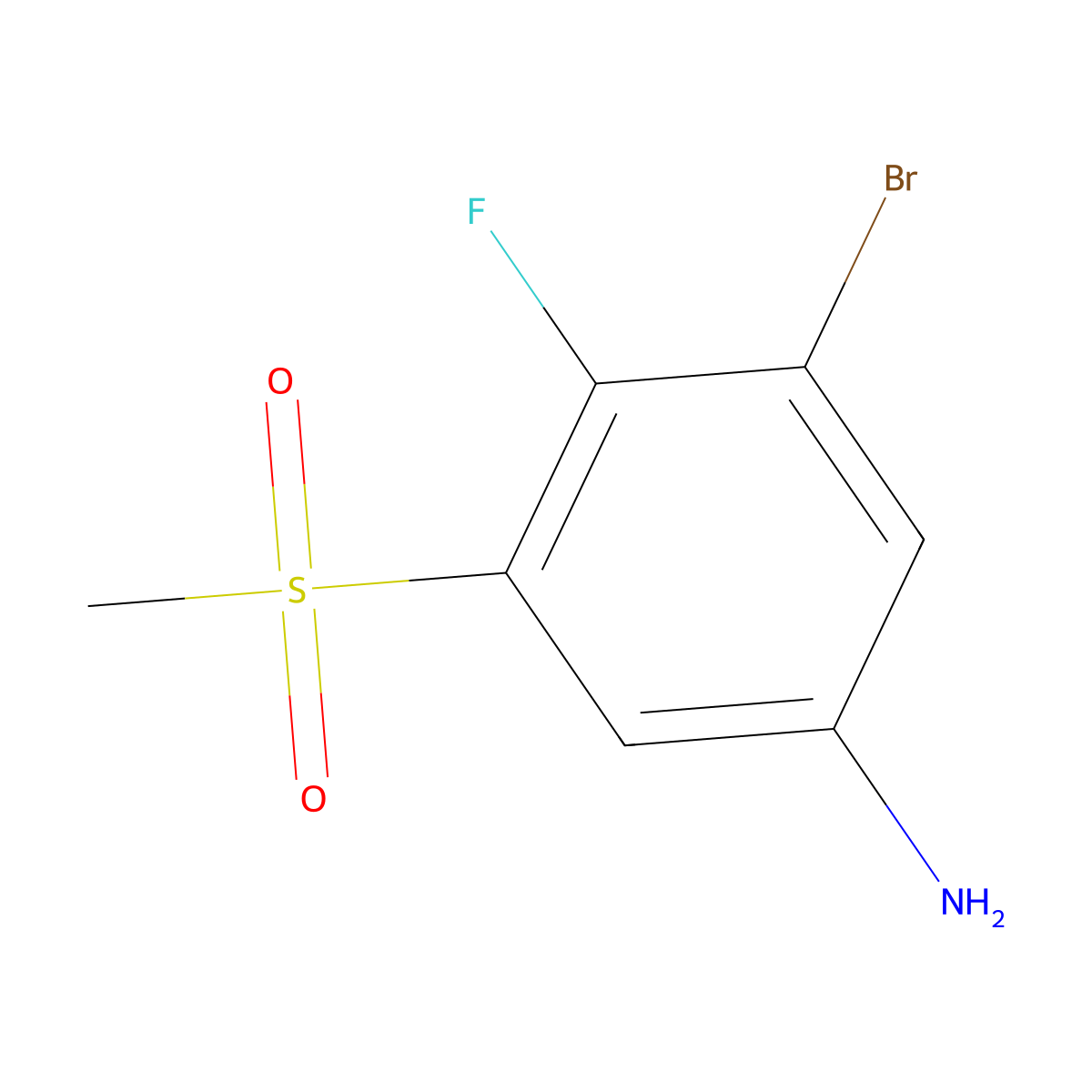 3-Bromo-4-fluoro-5-(methylsulfonyl)aniline molecular structure, CAS 1440535-19-2