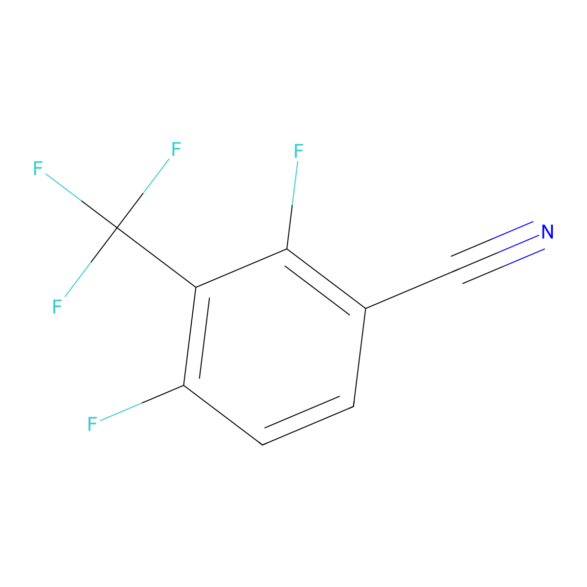 2,4-Difluoro-3-(trifluoromethyl)benzonitrile molecular structure, CAS 1440535-21-6