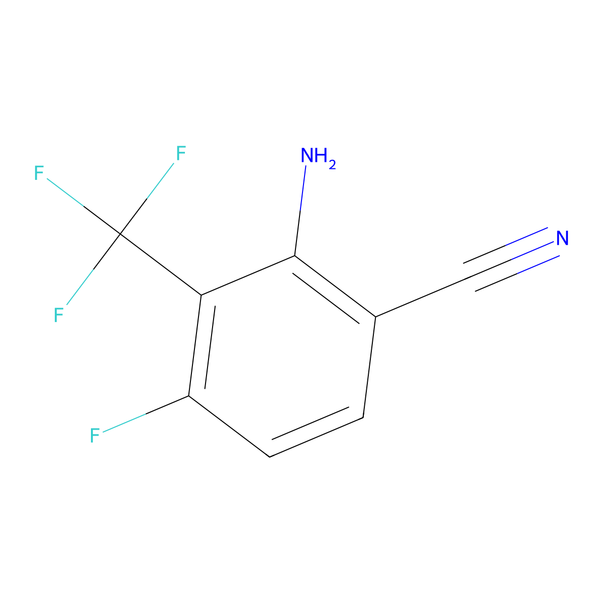 2-Amino-4-fluoro-3-(trifluoromethyl)benzonitrile molecular structure, CAS 1440535-22-7