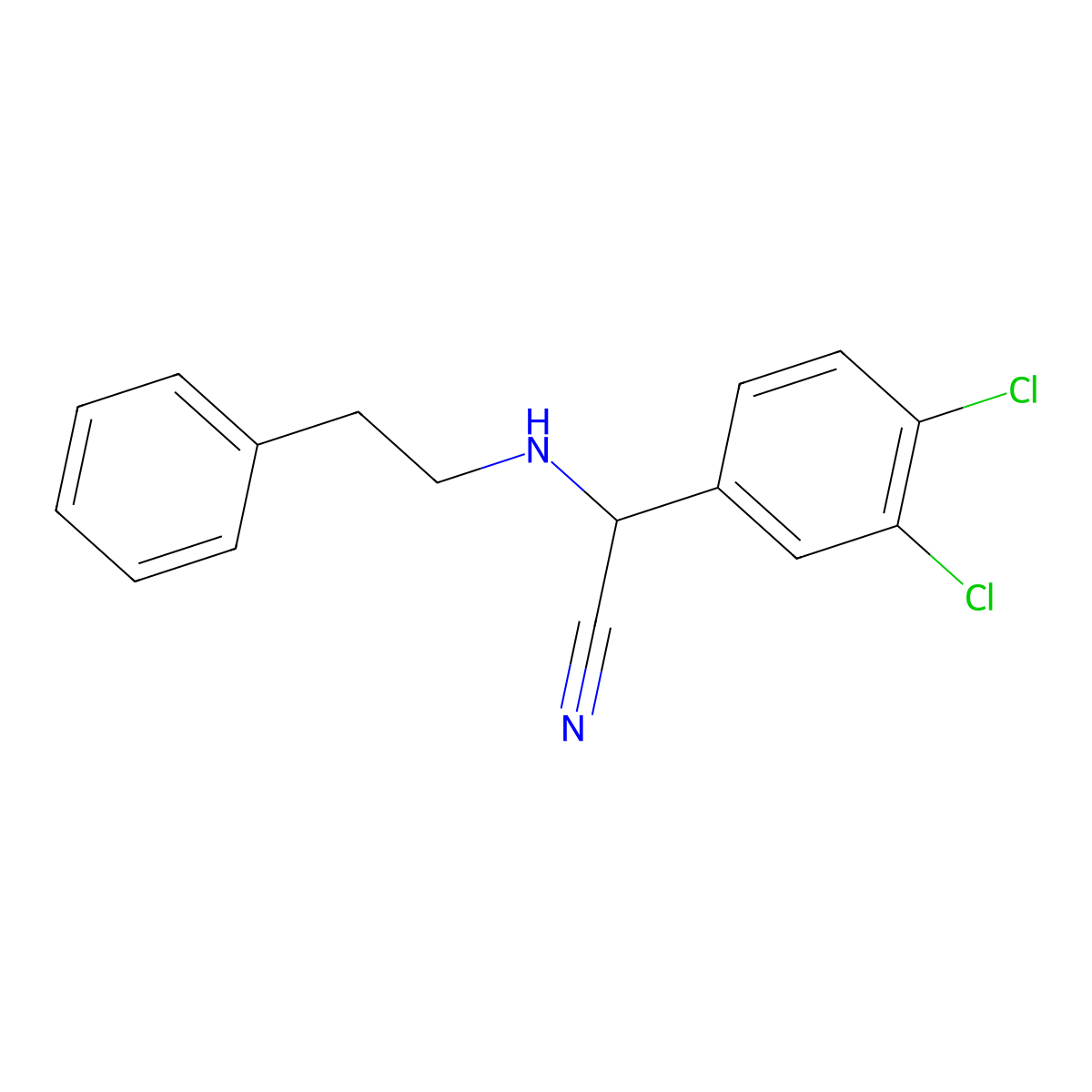 2-(3,4-Dichlorophenyl)-2-(phenethylamino)acetonitrile molecular structure, CAS 1440535-34-1