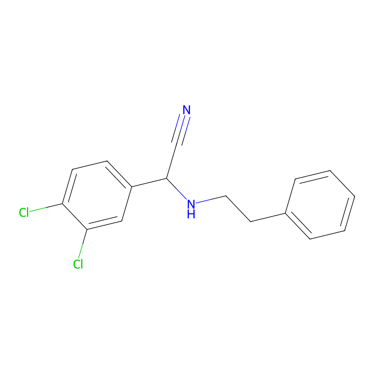 2-(3,4-Dichlorophenyl)-2-(phenethylamino)acetonitrile molecular structure, CAS 1440535-34-1