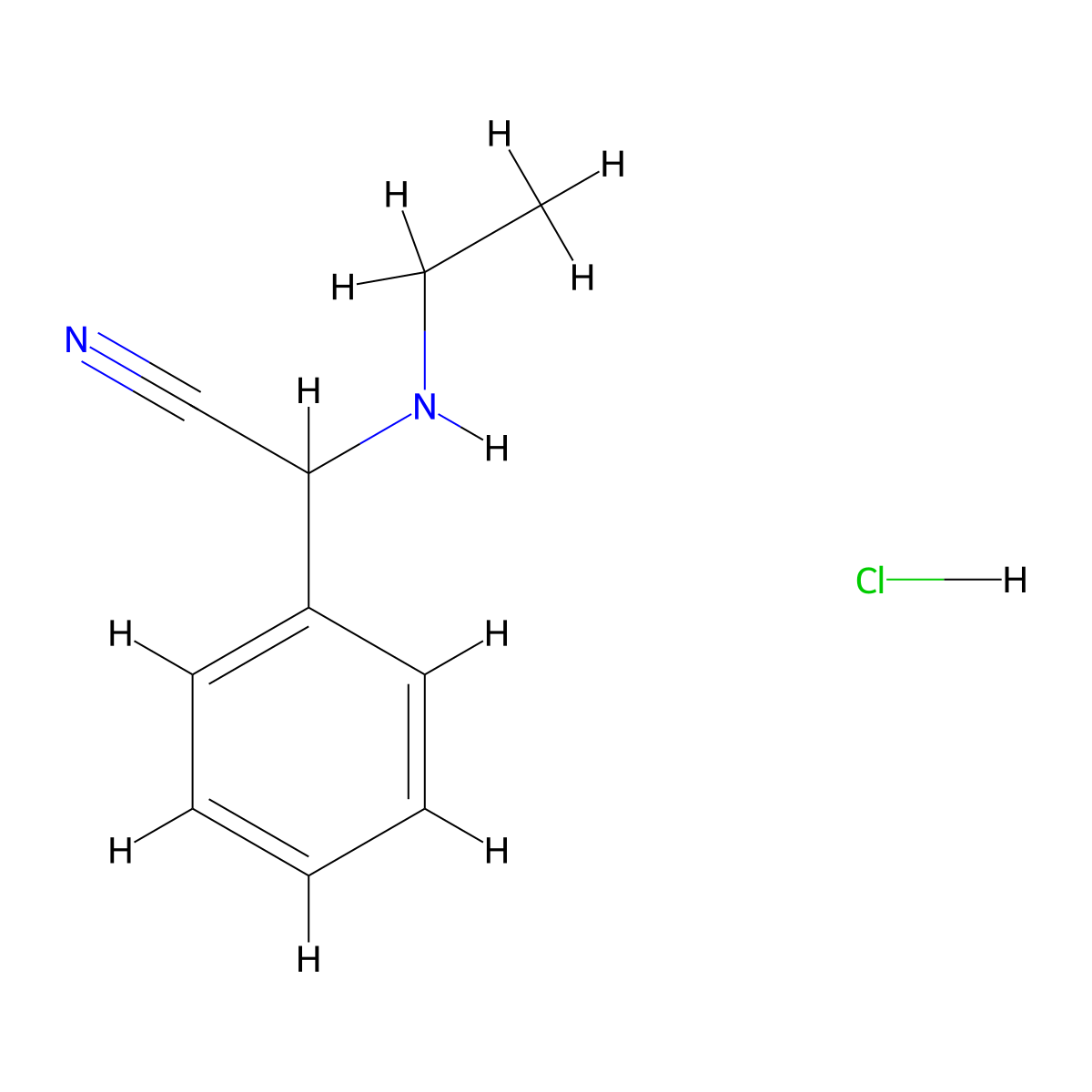 2-(Ethylamino)-2-phenyl-acetonitrile hydrochloride molecular structure, CAS 1440535-38-5