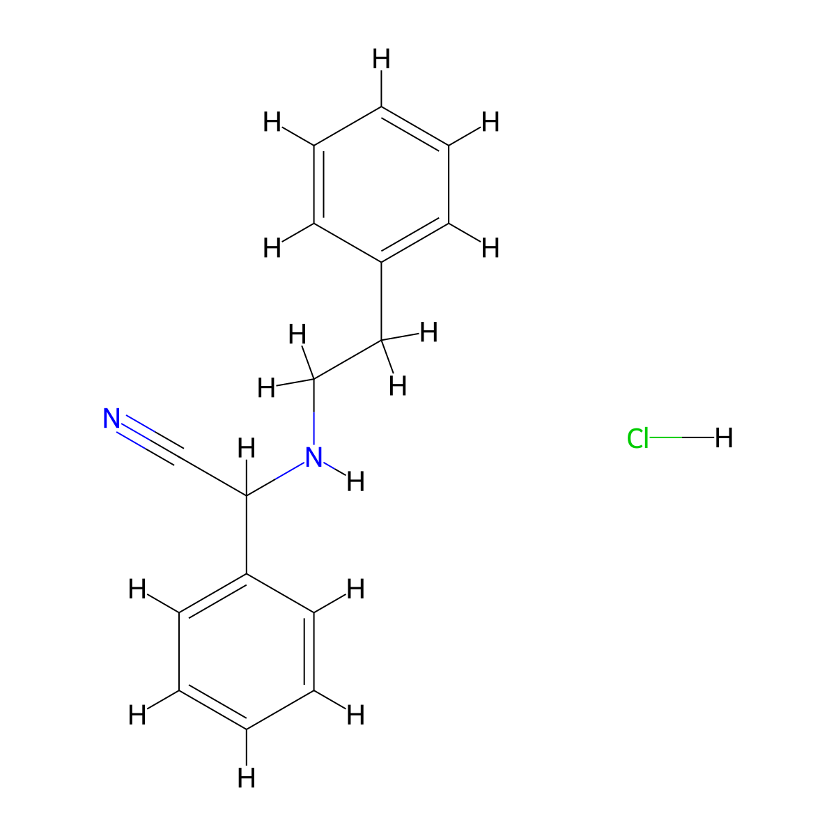 2-(Phenethylamino)-2-phenyl-acetonitrile hydrochloride molecular structure, CAS 1440535-77-2