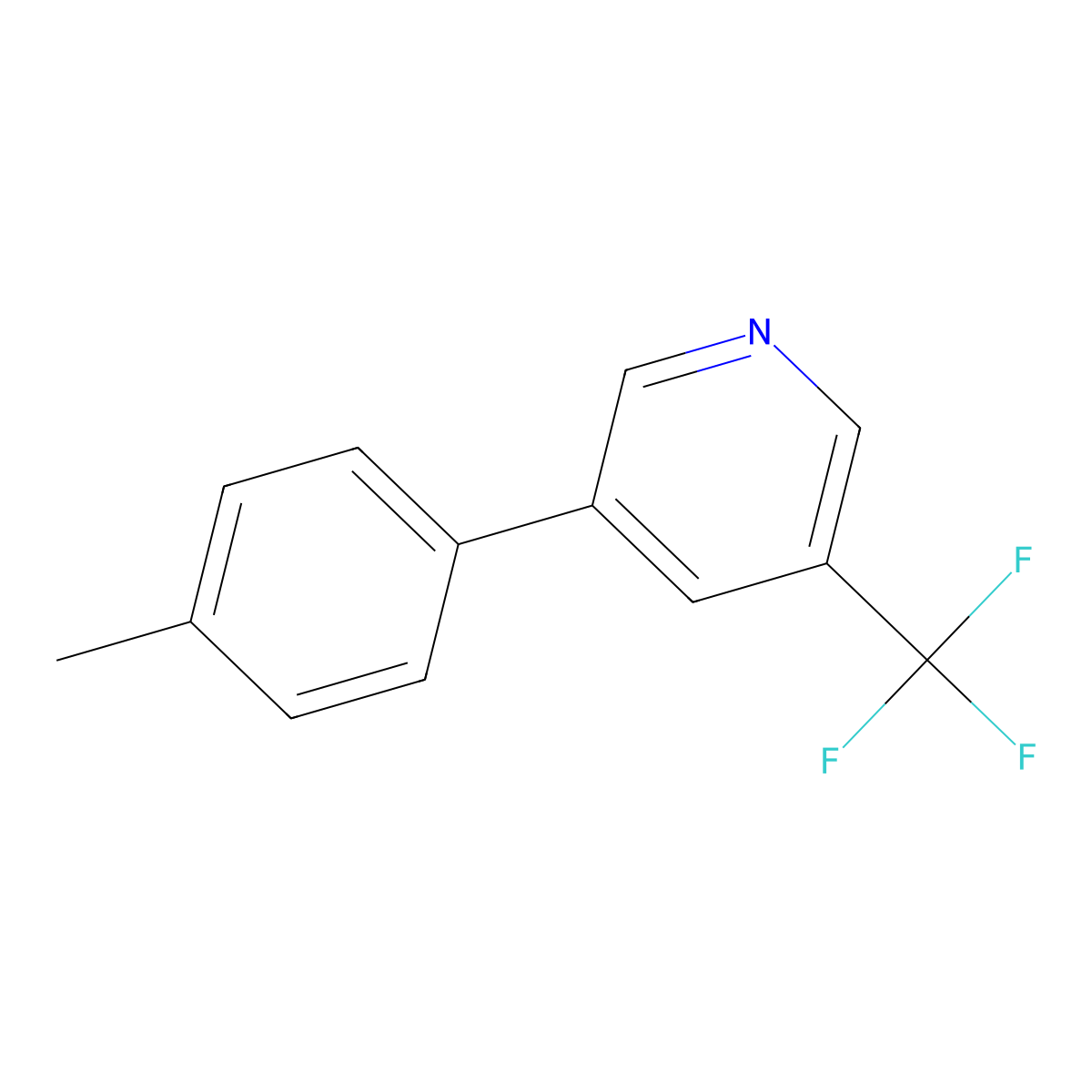 3-(4-Methylphenyl)-5-(trifluoromethyl)pyridine molecular structure, CAS 1440538-45-3