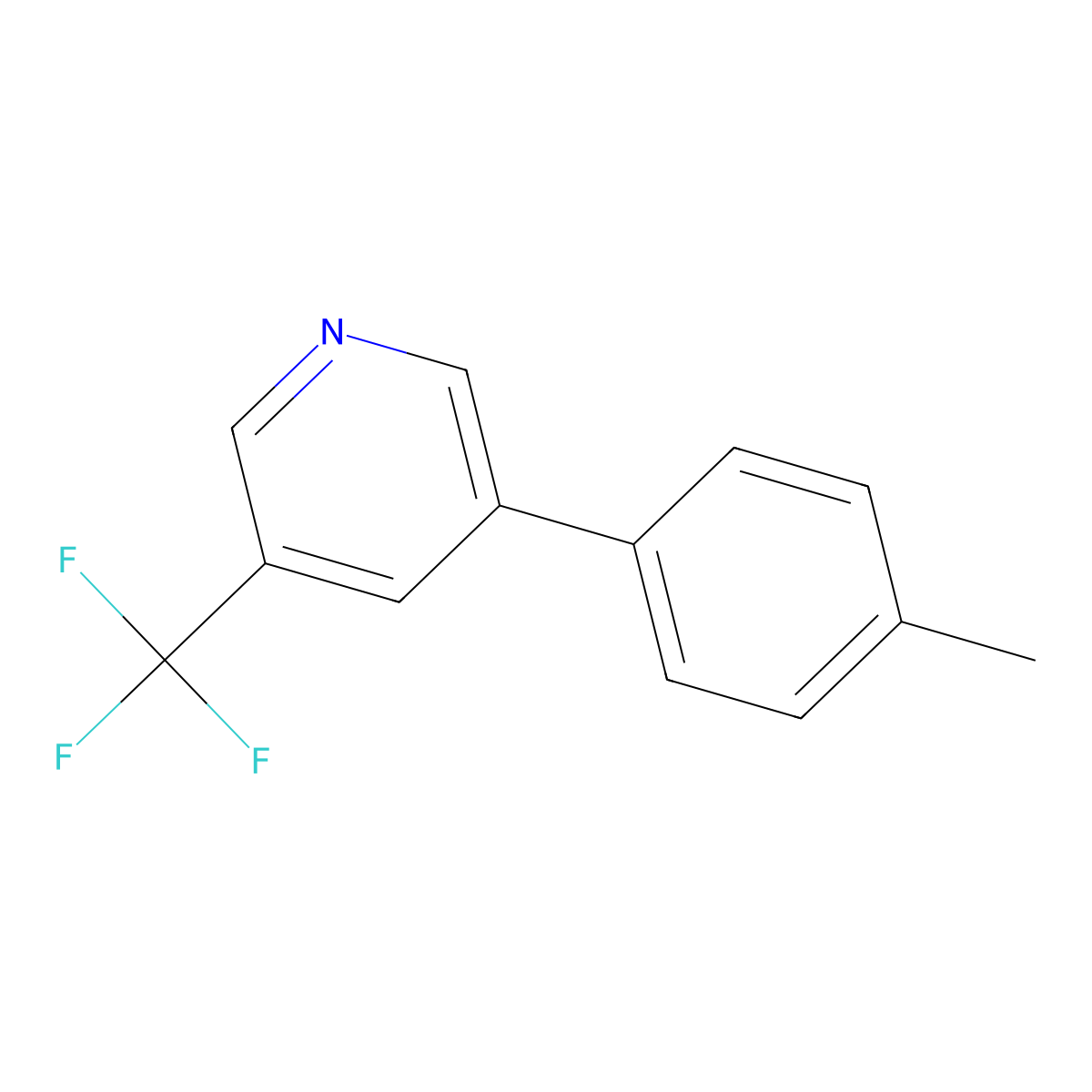 3-(4-Methylphenyl)-5-(trifluoromethyl)pyridine molecular structure, CAS 1440538-45-3