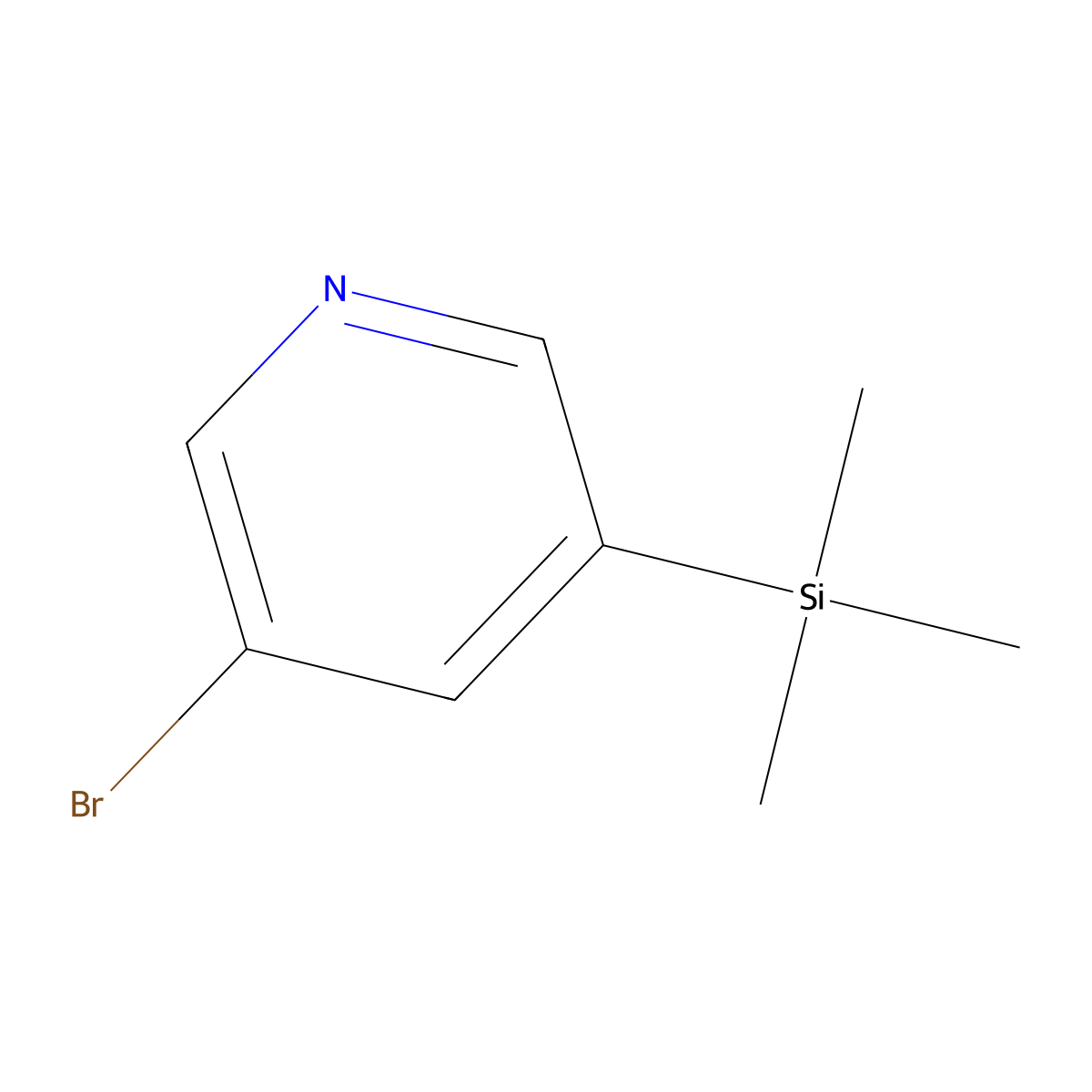 3-Bromo-5-(trimethylsilyl)pyridine molecular structure, CAS 144056-13-3
