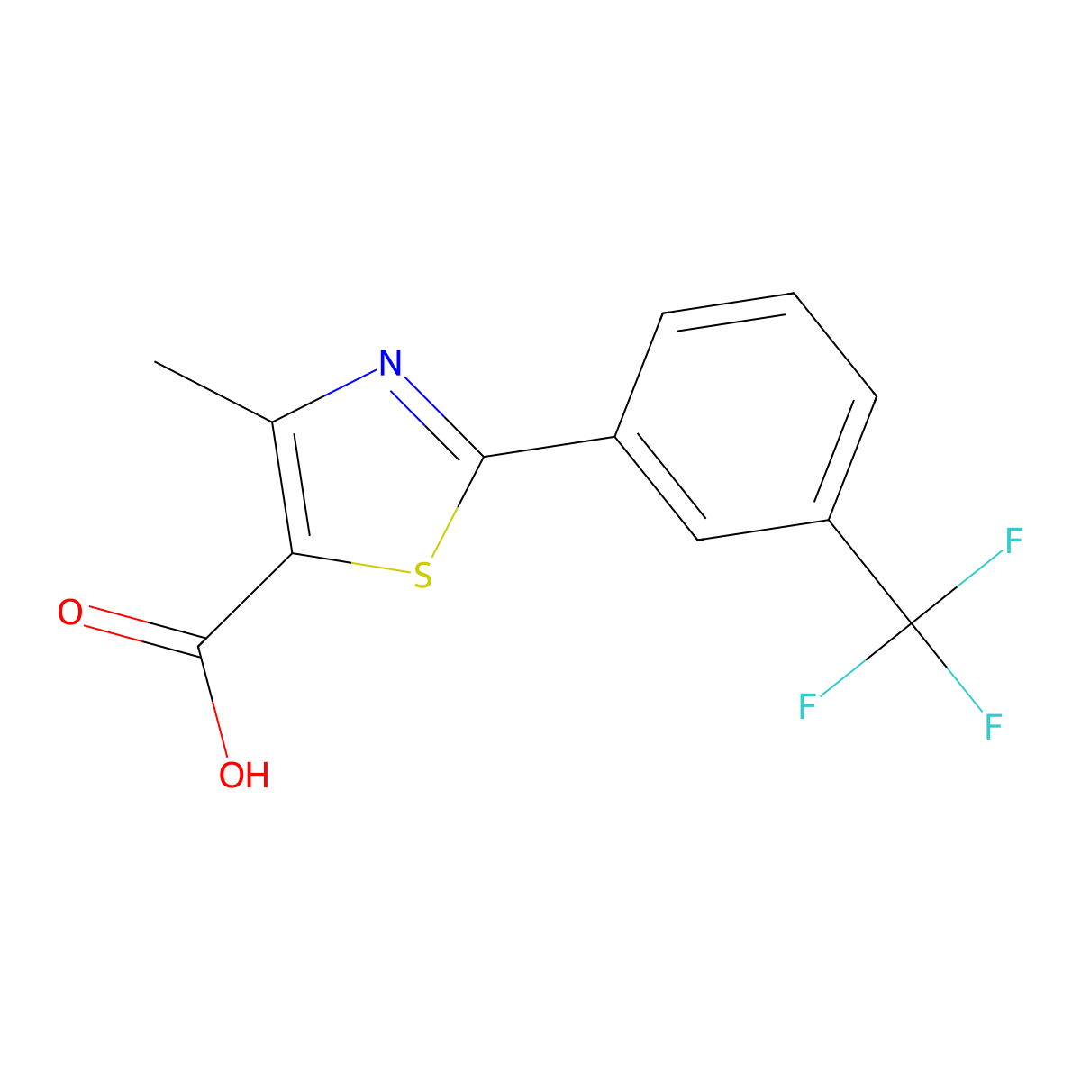 4-Methyl-2-(3-(trifluoromethyl)phenyl)-1,3-thiazole-5-carboxylic acid molecular structure, CAS 144059-85-8