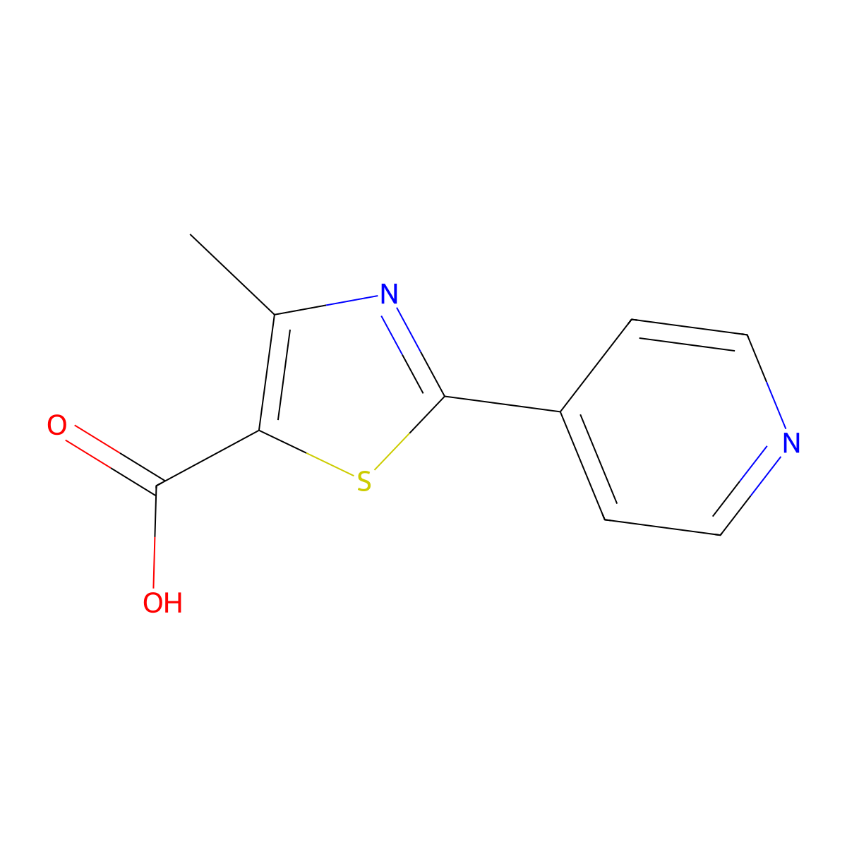 2-(4-Pyridyl)-4-methylthiazole-5-carboxylic acid molecular structure, CAS 144060-98-0