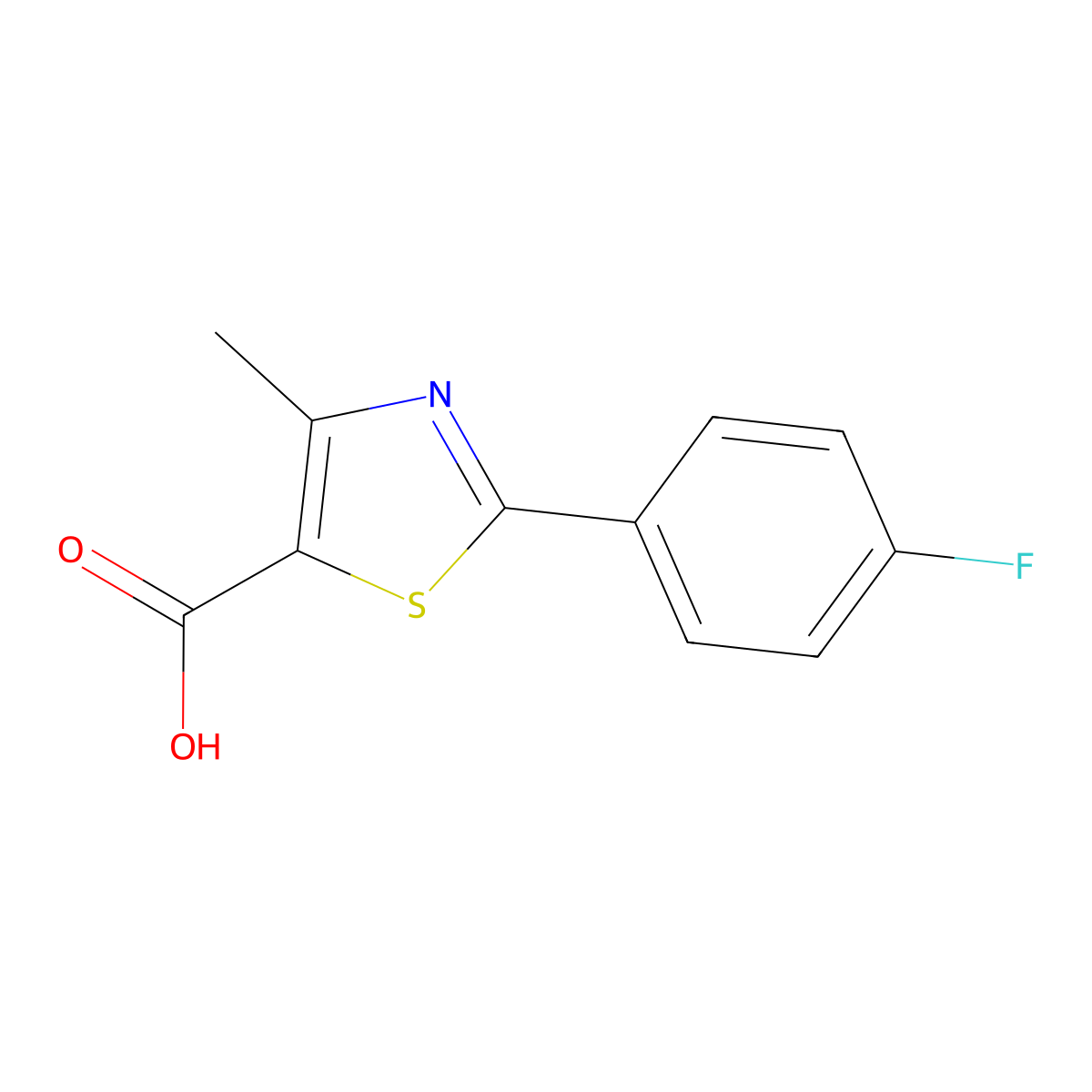 2-(4-Fluorophenyl)-4-methyl-1,3-thiazole-5-carboxylic acid molecular structure, CAS 144060-99-1