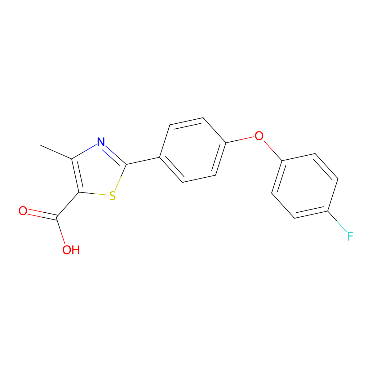 2-[4-(4-Fluorophenoxy)phenyl]-4-methyl-1,3-thiazole-5-carboxylic acid molecular structure, CAS 144061-00-7