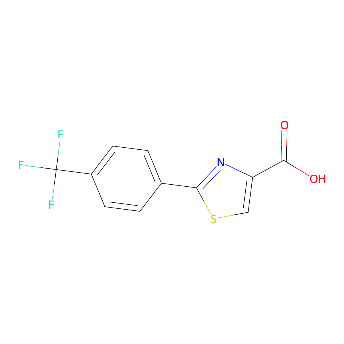 2-(4-(Trifluoromethyl)phenyl)-1,3-thiazole-4-carboxylic acid molecular structure, CAS 144061-16-5