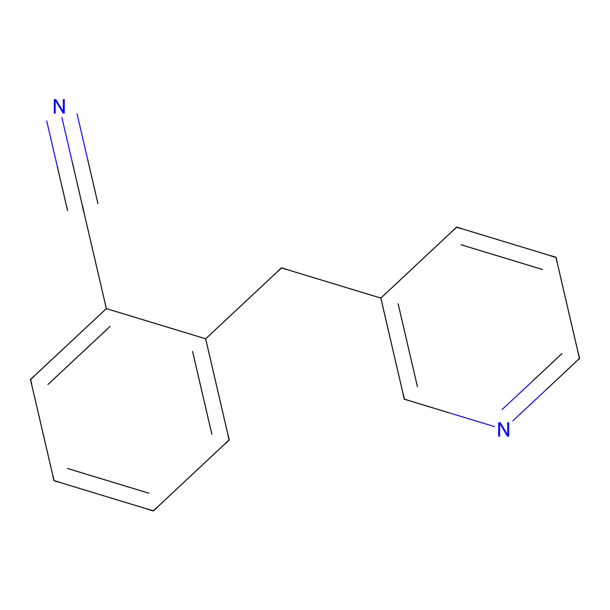 2-(Pyridin-3-ylmethyl)benzonitrile molecular structure, CAS 144061-52-9
