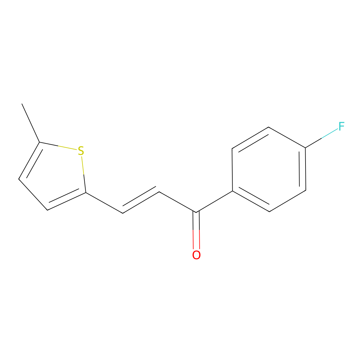 (2E)-1-(4-fluorophenyl)-3-(5-methylthiophen-2-yl)prop-2-en-1-one molecular structure, CAS 1440663-28-4