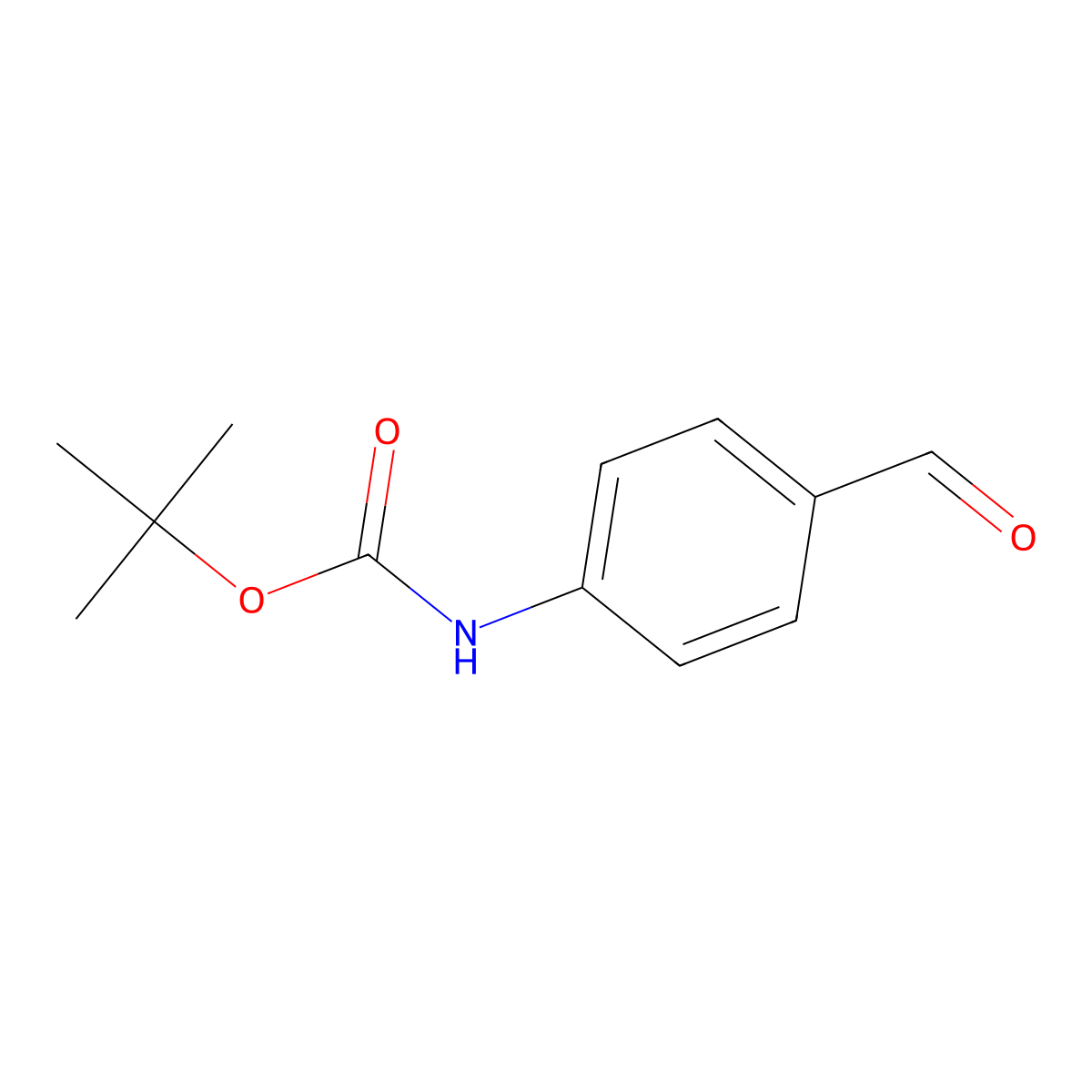 1,1-Dimethylethyl N-(4-formylphenyl)carbamate molecular structure, CAS 144072-30-0