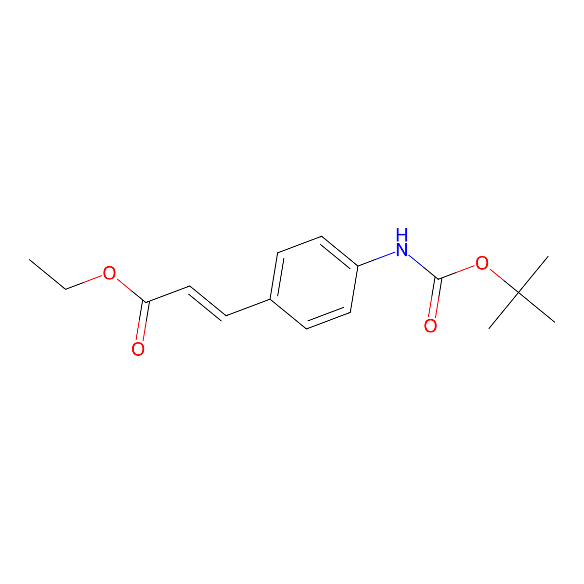 Ethyl 4-(tert-butoxycarbonylamino)cinnamate molecular structure, CAS 144072-31-1