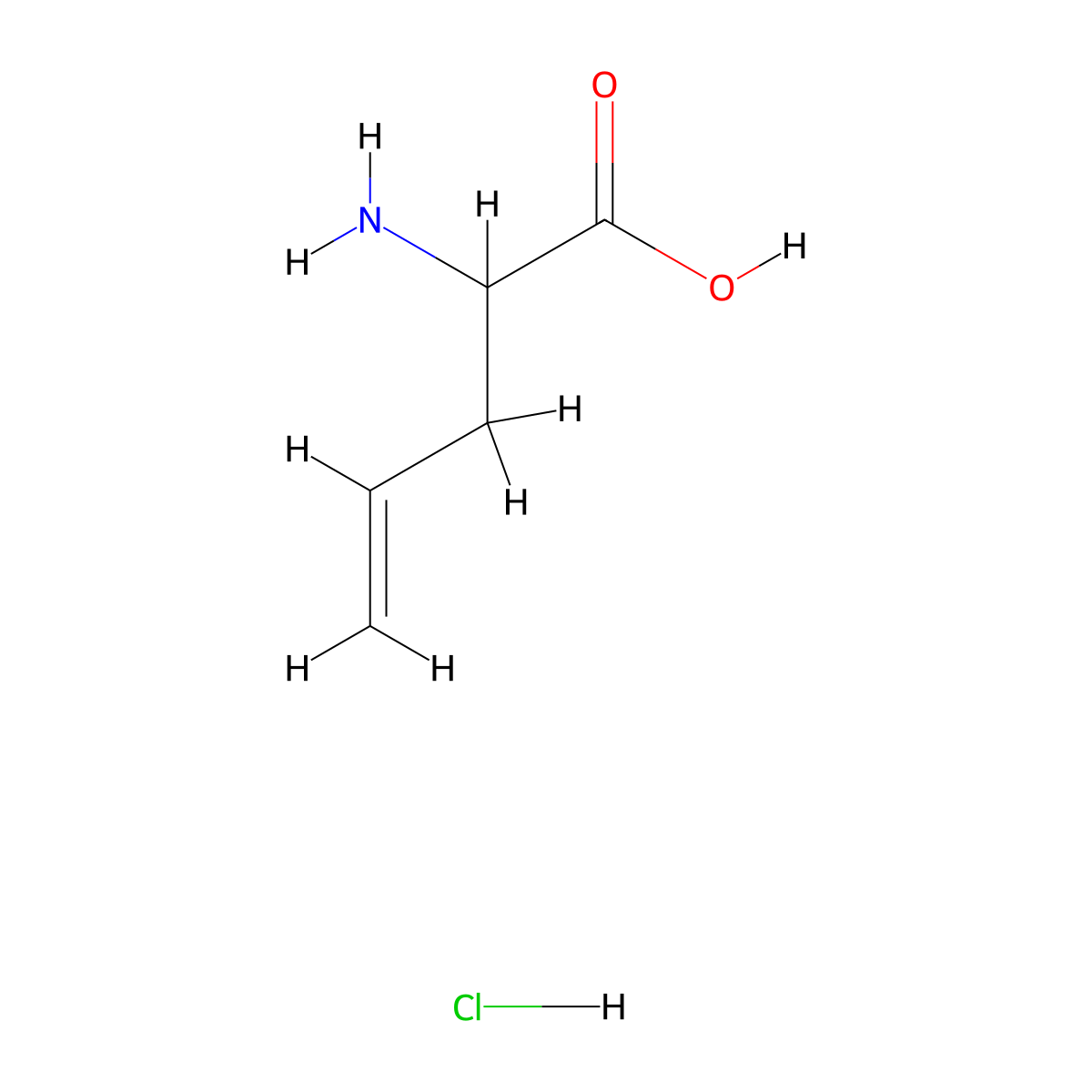 2-Aminopent-4-enoic acid hydrochloride molecular structure, CAS 144073-09-6