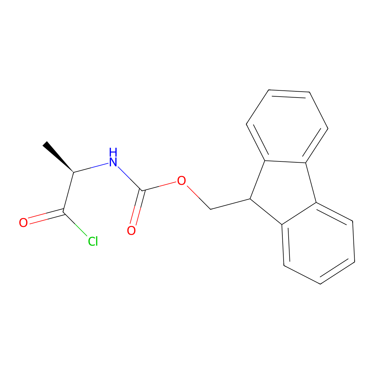 Fmoc-D-alanyl chloride molecular structure, CAS 144073-15-4