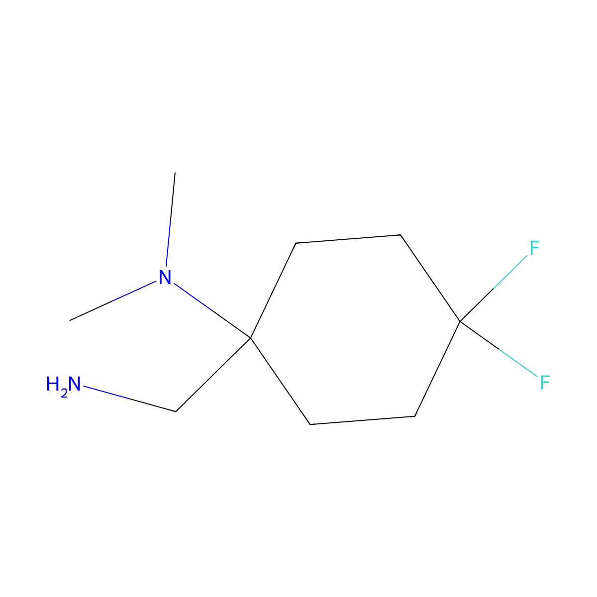 1-(aminomethyl)-4,4-difluoro-N,N-dimethylcyclohexan-1-amine molecular structure, CAS 1440799-34-7