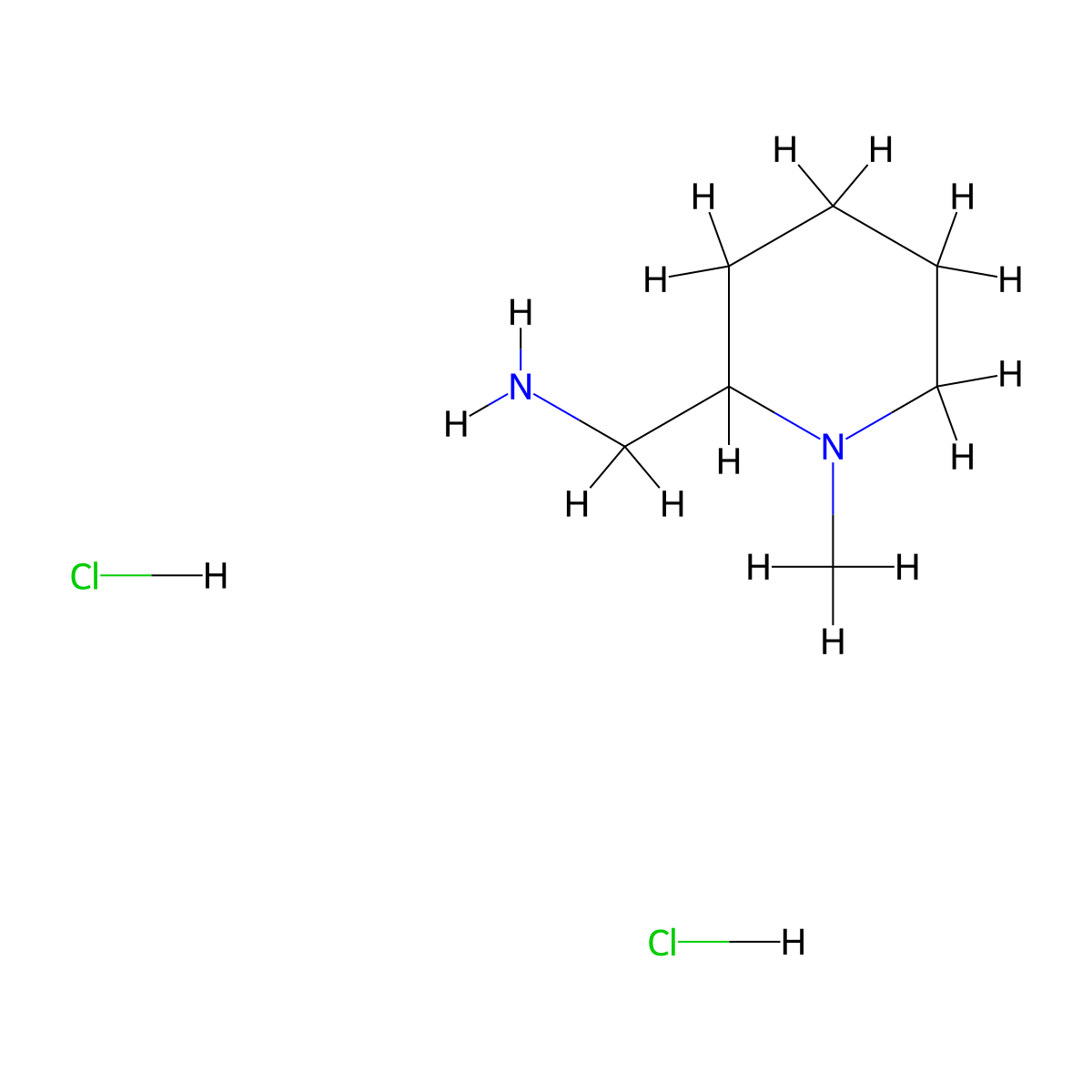 (1-Methylpiperidin-2-yl)methanamine dihydrochloride molecular structure, CAS 1440799-70-1
