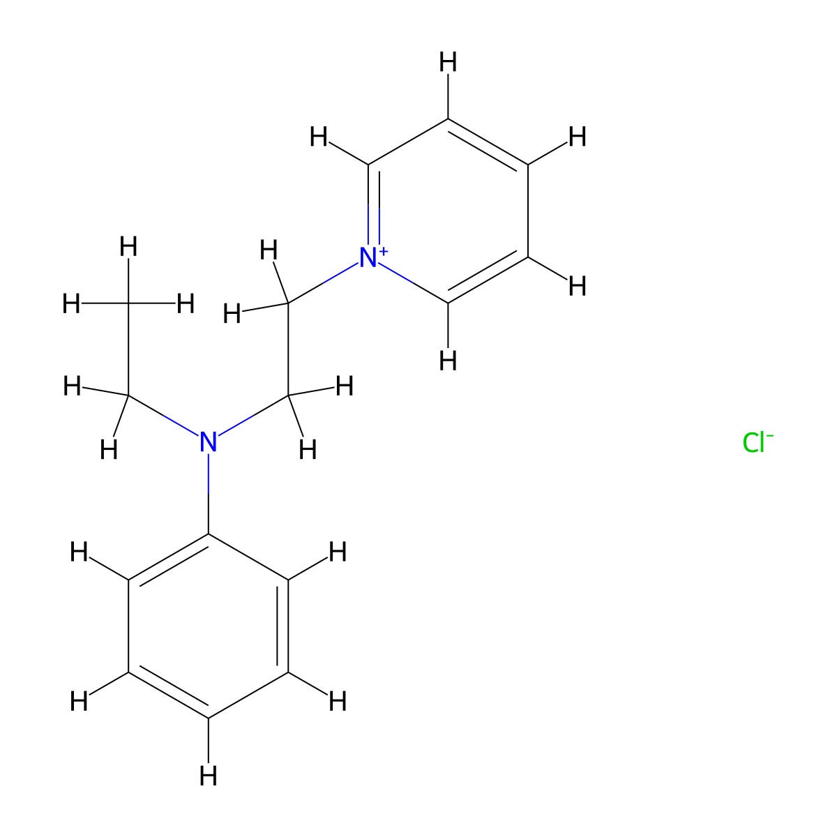 Pyridinium, 1-(2-(ethylphenylamino)ethyl)-, chloride (1:1) molecular structure, CAS 14408-19-6