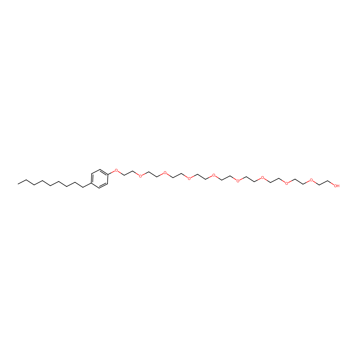 Nonaethylene Glycol Nonylphenyl Ether molecular structure, CAS 14409-72-4