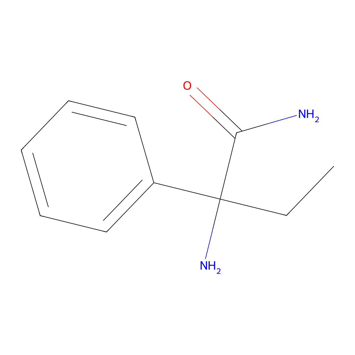 2-Amino-2-phenylbutanamide molecular structure, CAS 144095-19-2