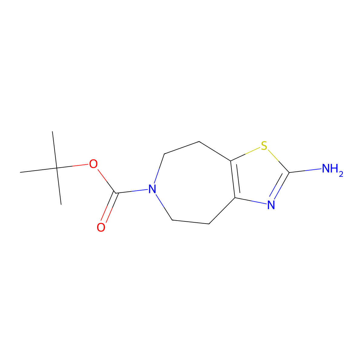 Tert-butyl 2-amino-4,5,7,8-tetrahydrothiazolo[5,4-d]azepine-6-carboxylate molecular structure, CAS 1440954-94-8