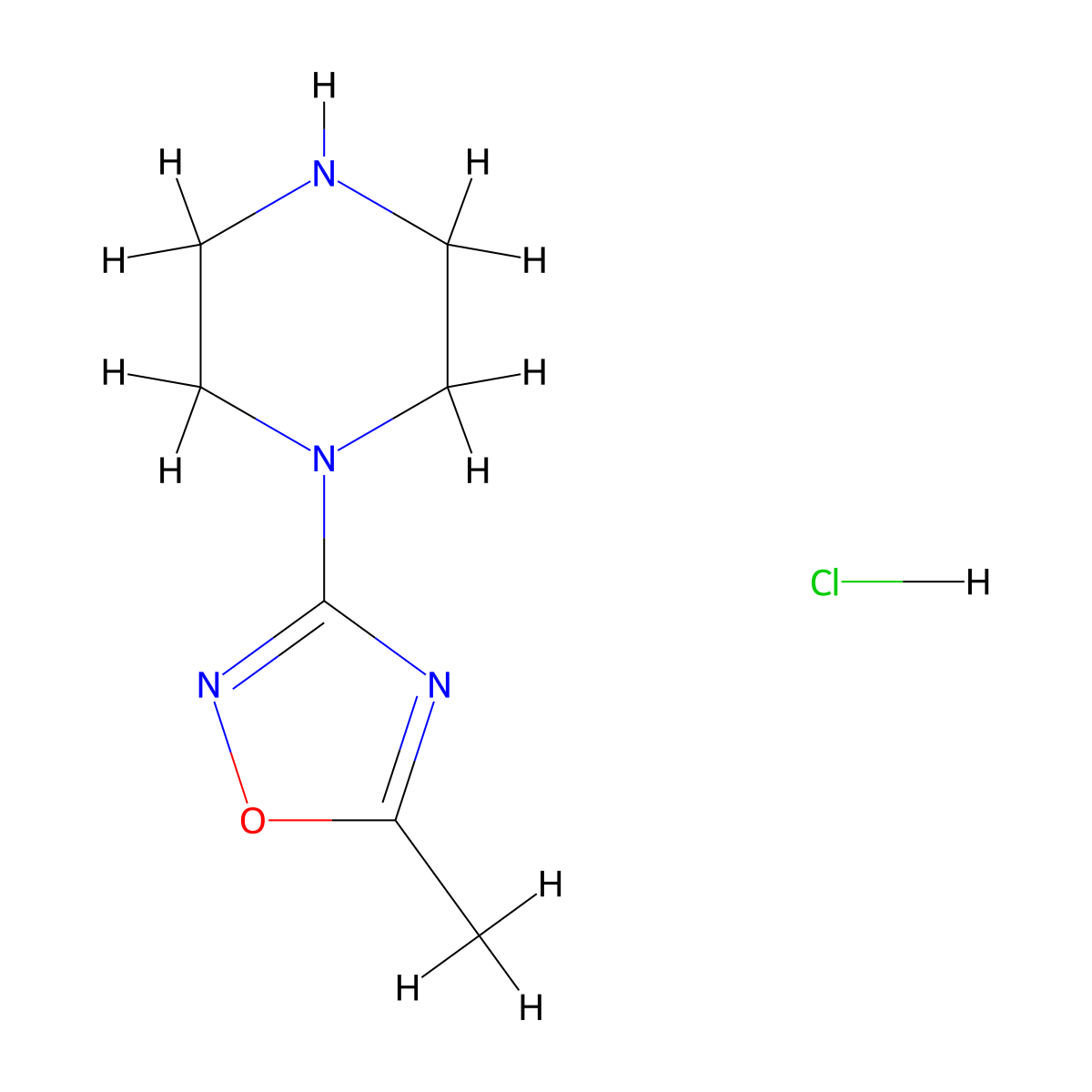 1-(5-Methyl-1,2,4-oxadiazol-3-yl)piperazine hydrochloride molecular structure, CAS 1440955-11-2