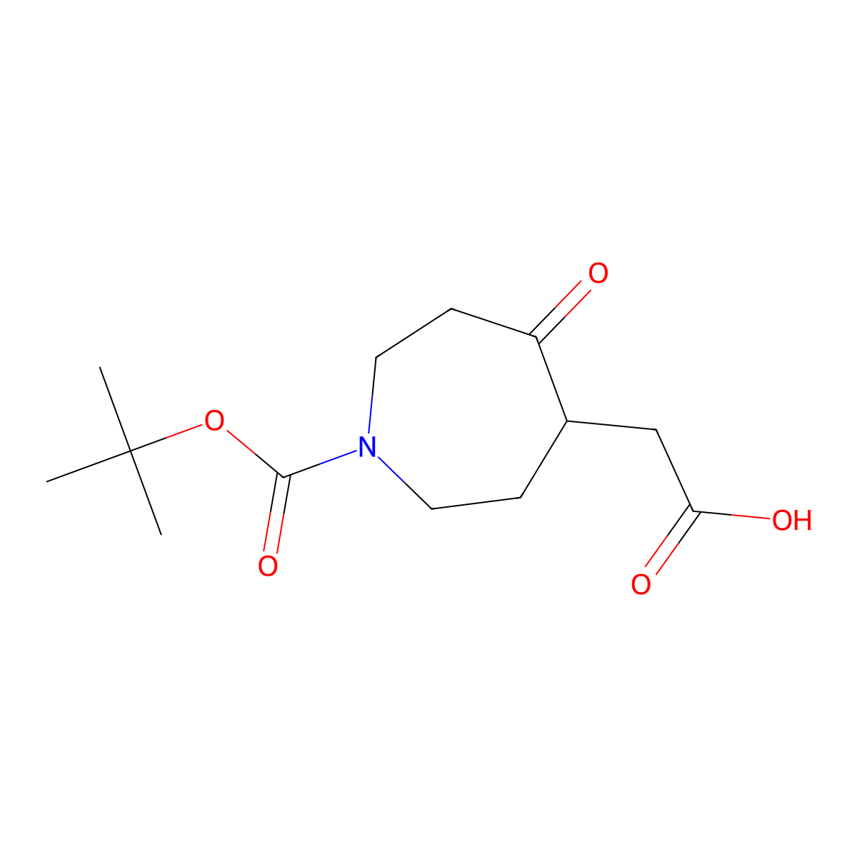 2-(1-Tert-butoxycarbonyl-5-oxo-azepan-4-YL)acetic acid molecular structure, CAS 1440955-19-0