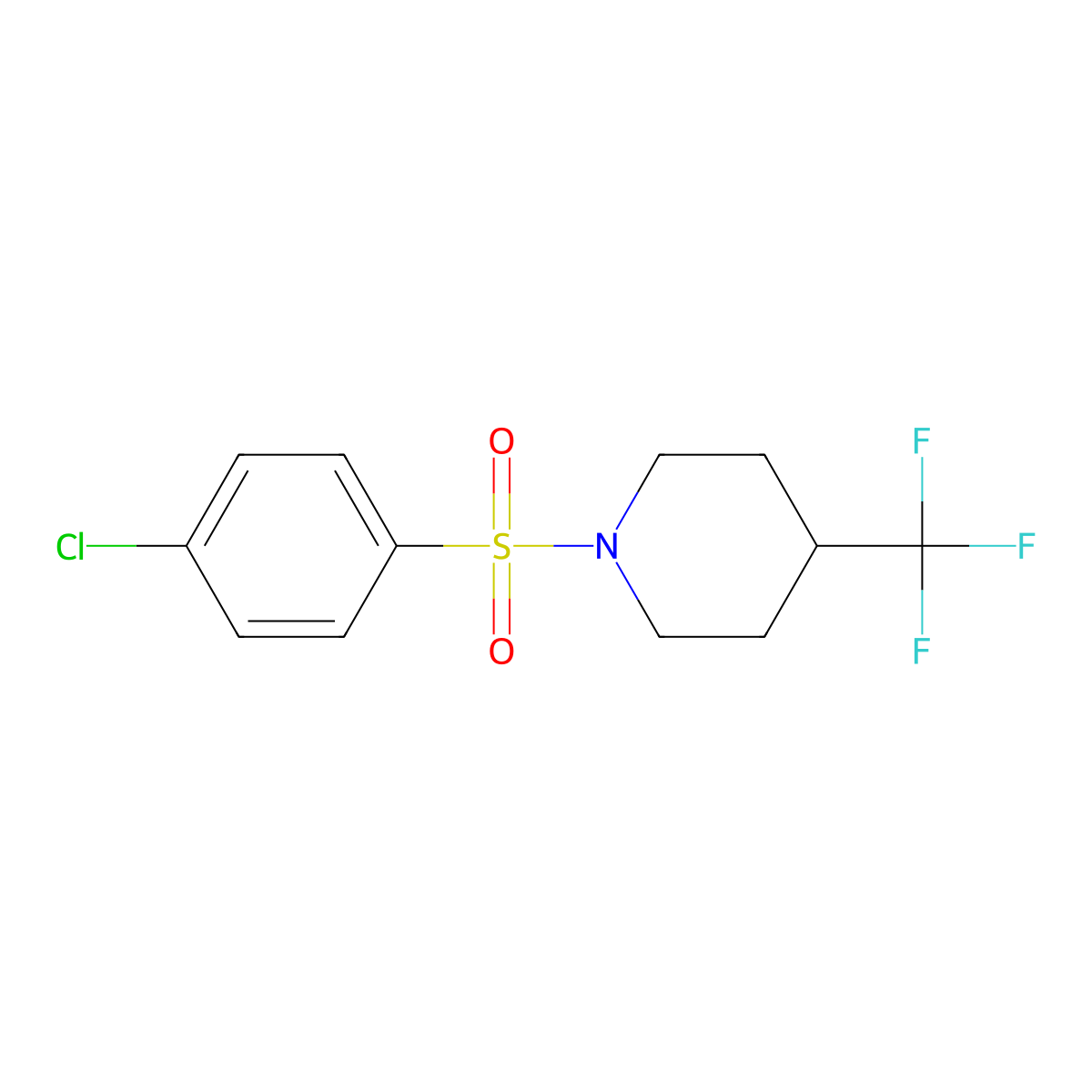 1-[(4-Chlorophenyl)sulfonyl]-4-(trifluoromethyl)piperidine molecular structure, CAS 1440956-24-0