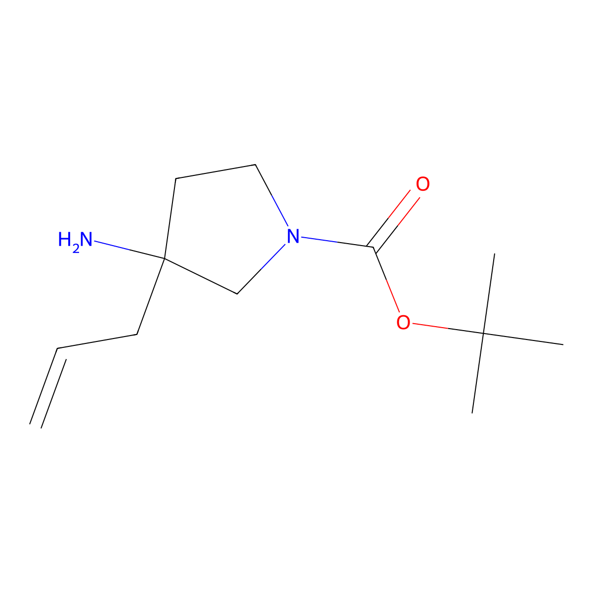 3-Allyl-3-amino-1-boc-pyrrolidine molecular structure, CAS 1440960-50-8