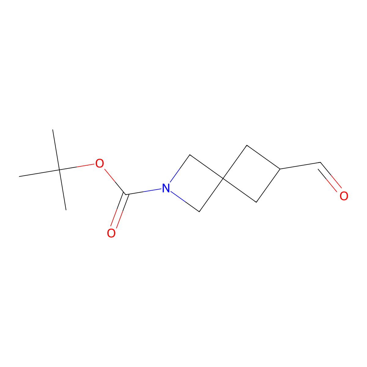 Tert-butyl 6-formyl-2-azaspiro(3.3)heptane-2-carboxylate molecular structure, CAS 1440960-67-7