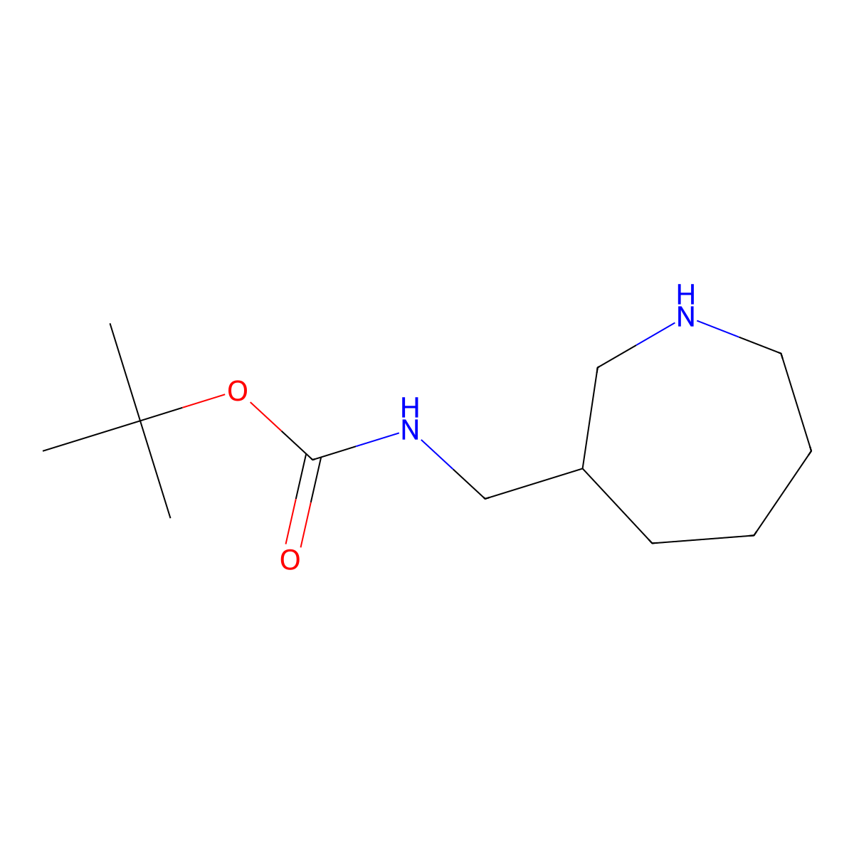 tert-butyl N-(azepan-3-ylmethyl)carbamate molecular structure, CAS 1440960-78-0