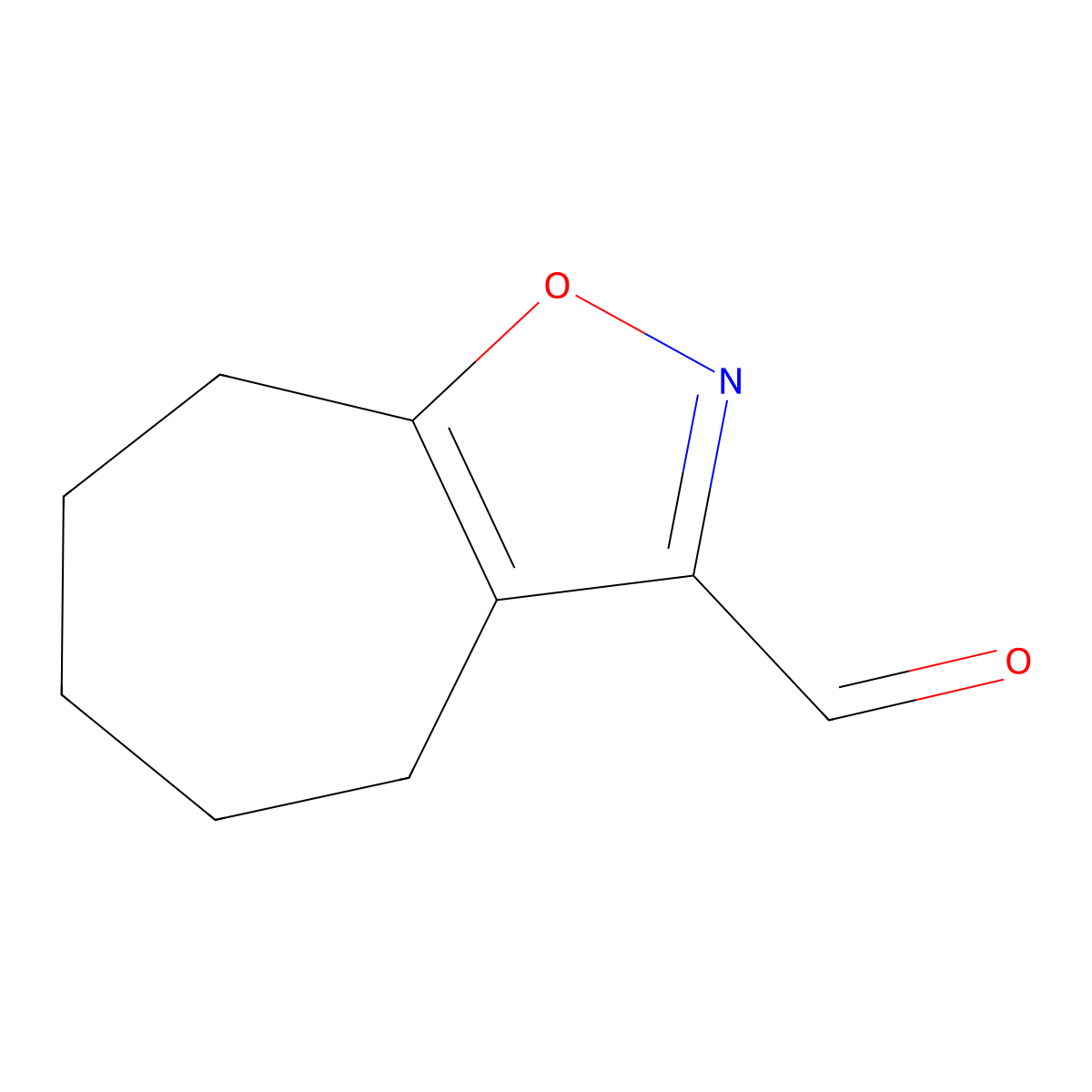 4H,5H,6H,7H,8H-cyclohepta[d][1,2]oxazole-3-carbaldehyde molecular structure, CAS 1440961-01-2