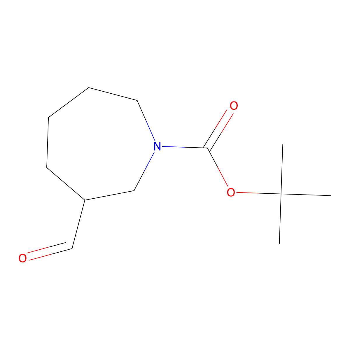 Tert-butyl 3-formylazepane-1-carboxylate molecular structure, CAS 1440961-03-4