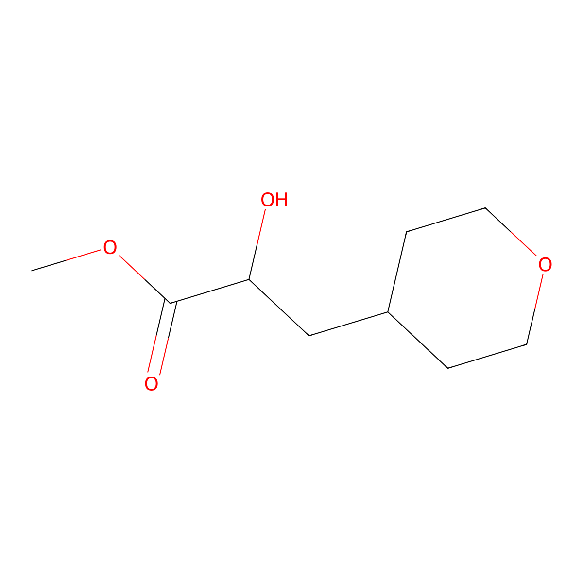 Methyl 2-hydroxy-3-(oxan-4-yl)propanoate molecular structure, CAS 1440961-07-8