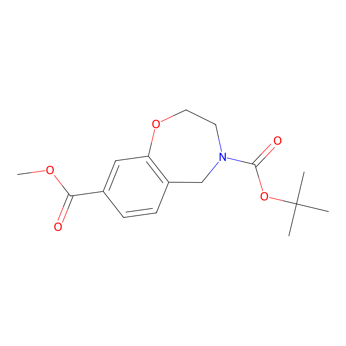 4-(tert-butyl) 8-methyl 2,3-dihydrobenzo[f][1,4]oxazepine-4,8(5H)-dicarboxylate molecular structure, CAS 1440961-55-6