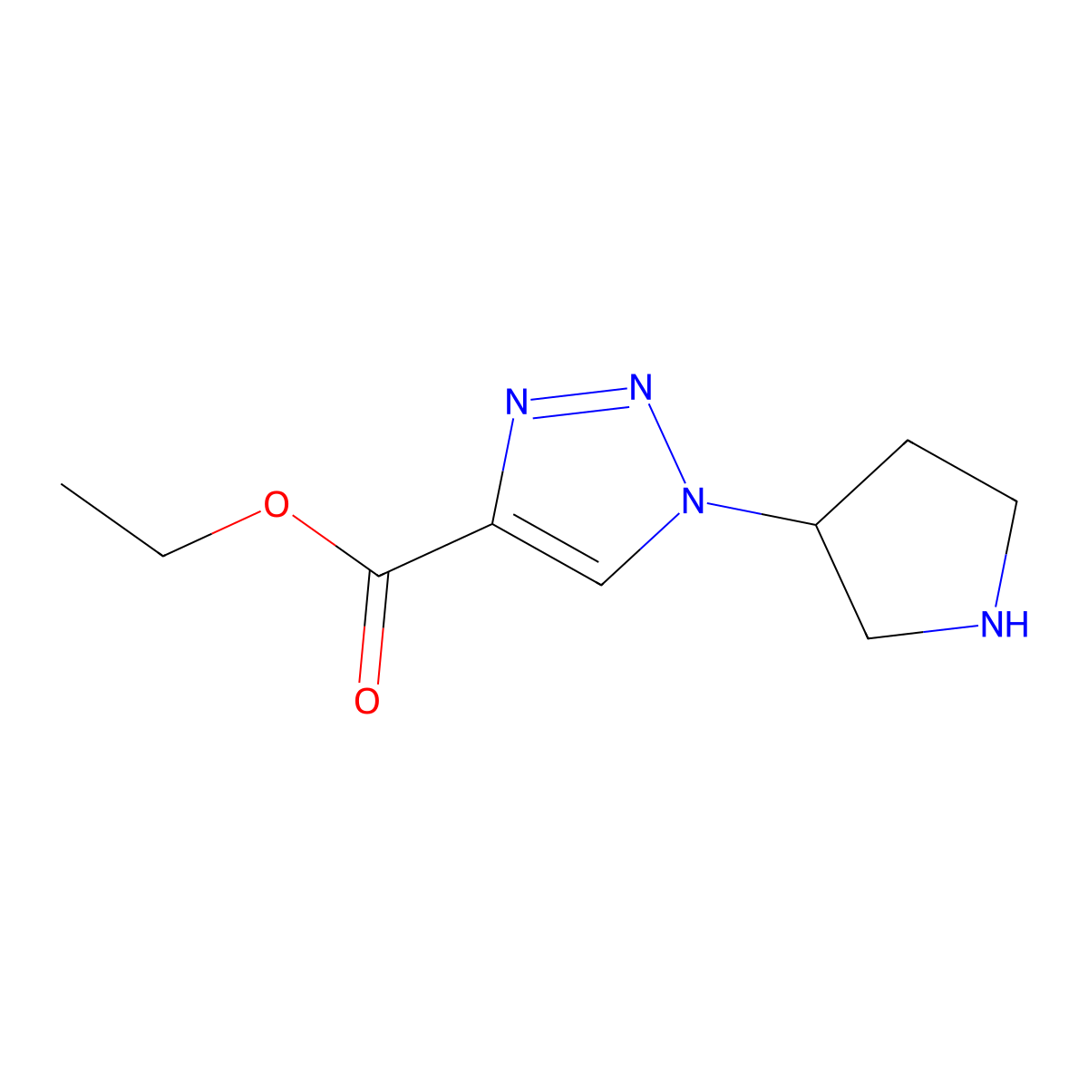 Ethyl 1-(pyrrolidin-3-yl)-1H-1,2,3-triazole-4-carboxylate molecular structure, CAS 1440961-57-8