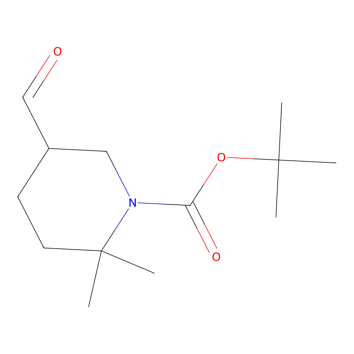 Tert-butyl 5-formyl-2,2-dimethylpiperidine-1-carboxylate molecular structure, CAS 1440961-94-3