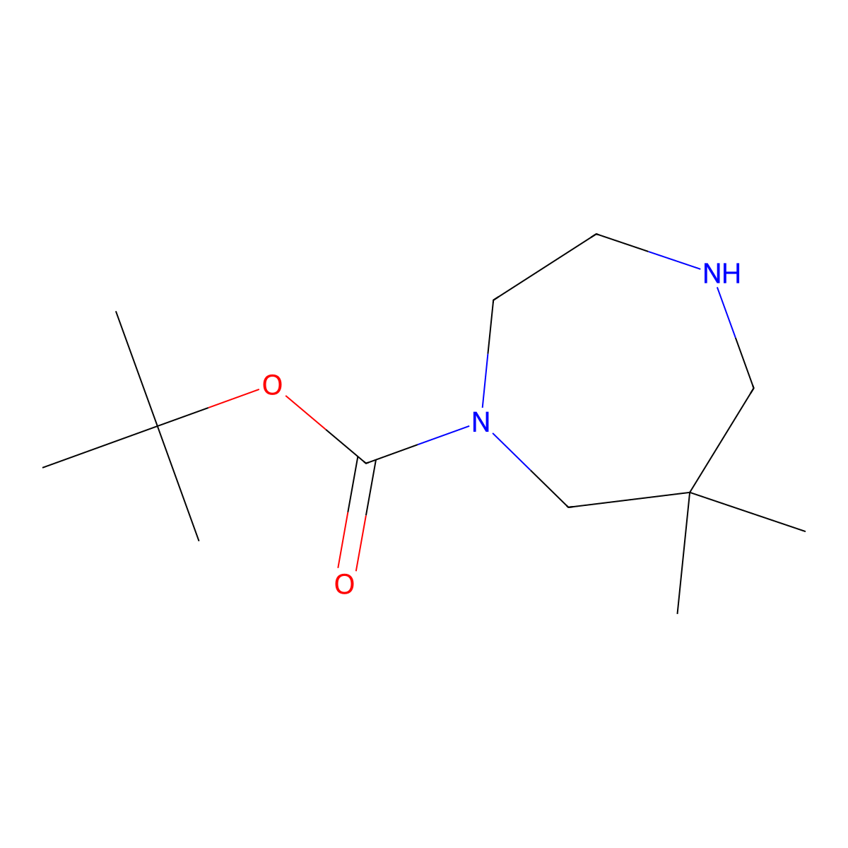Tert-butyl 6,6-dimethyl-1,4-diazepane-1-carboxylate molecular structure, CAS 1440962-05-9