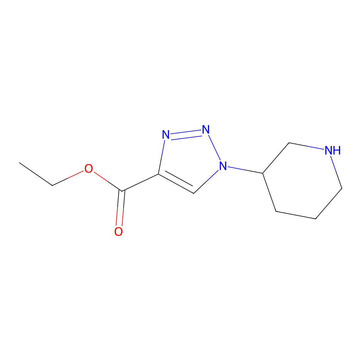 Ethyl 1-(piperidin-3-yl)-1H-1,2,3-triazole-4-carboxylate molecular structure, CAS 1440962-27-5