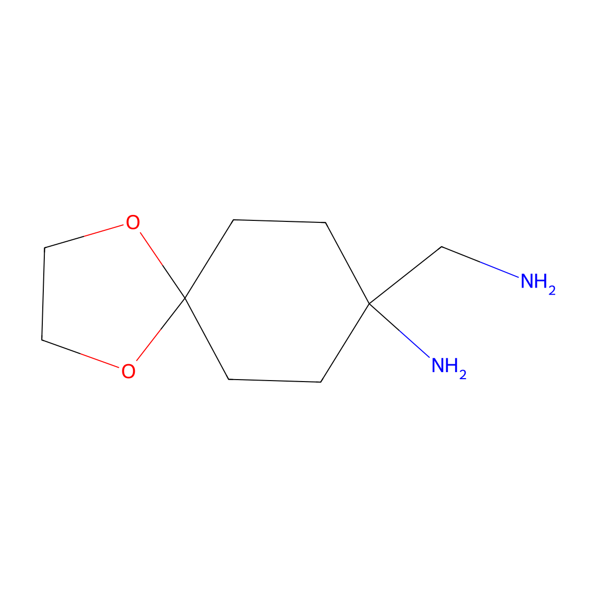 8-(Aminomethyl)-1,4-dioxaspiro[4.5]decan-8-amine molecular structure, CAS 1440962-36-6