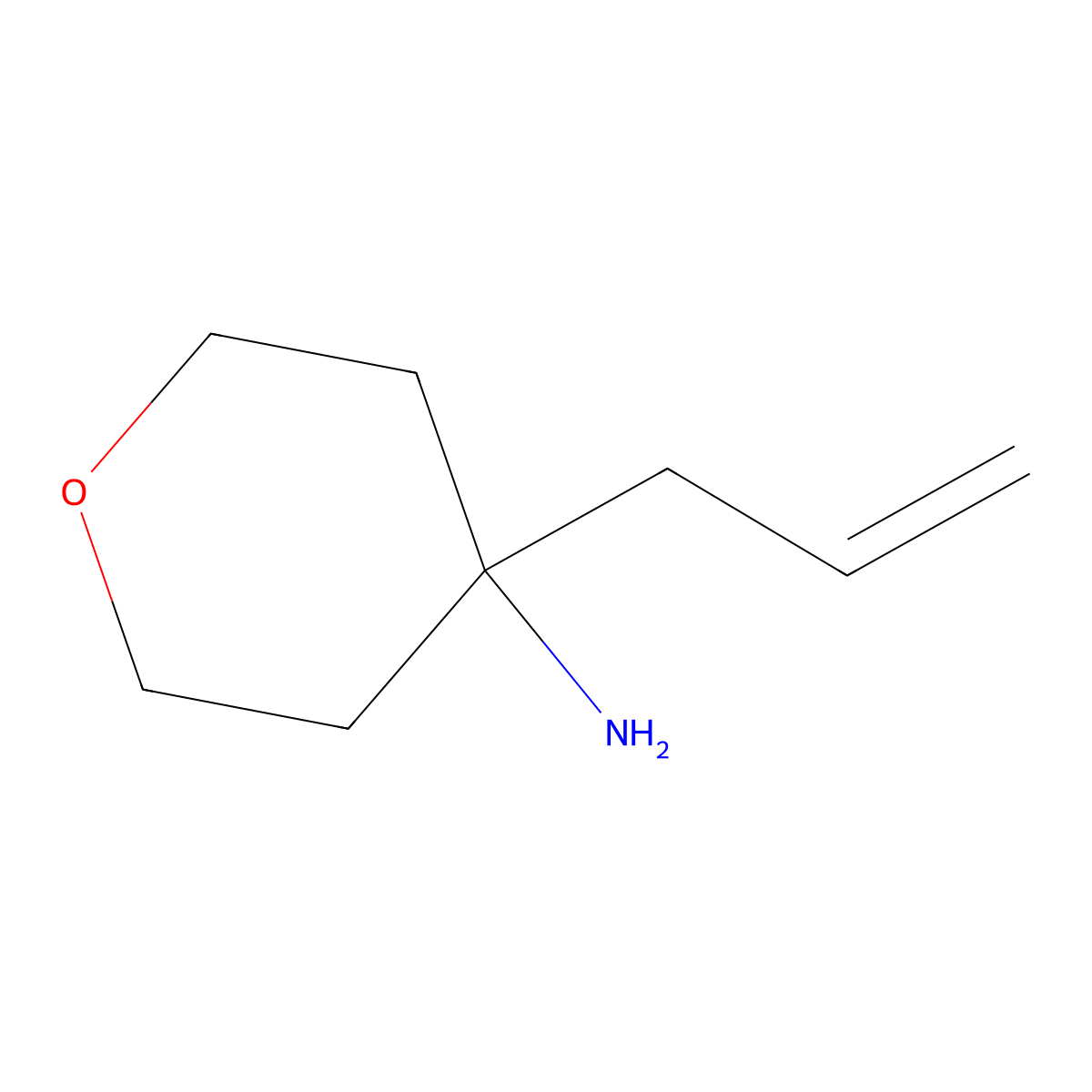 4-(Prop-2-en-1-yl)oxan-4-amine molecular structure, CAS 1440962-46-8