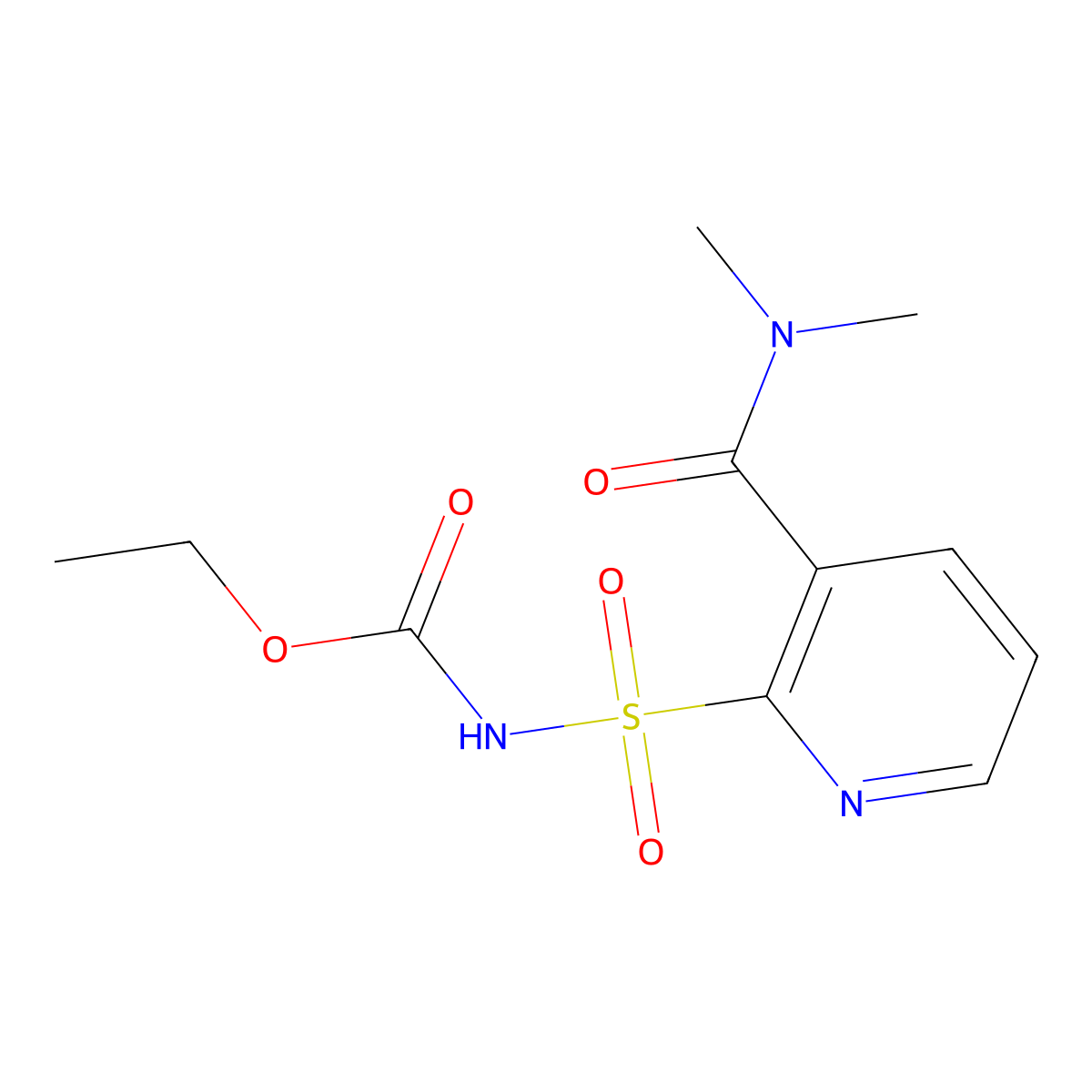 [[3-[(Dimethylamino)carbonyl]-2-pyridinyl]sulfonyl]carbamic acid ethyl ester molecular structure, CAS 144098-17-9