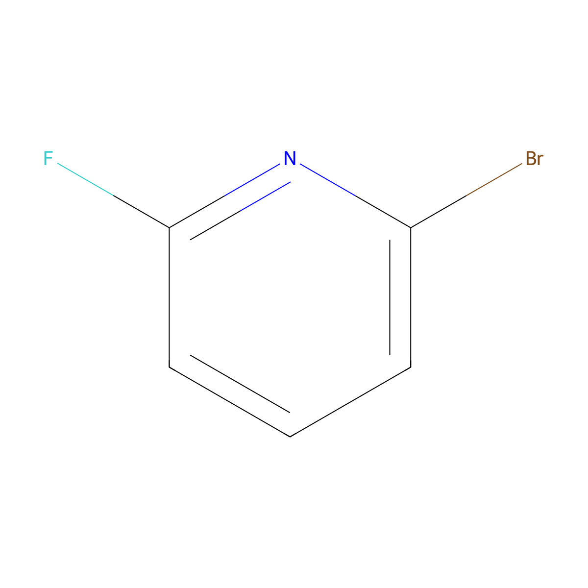 2-Bromo-6-fluoropyridine molecular structure, CAS 144100-07-2